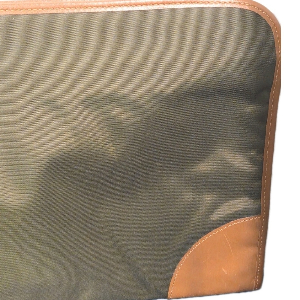 RARE Dunhill Vintage Green/Brown Canvas/Leather Portfolio Clutch (EUC) - Picture 8 of 15